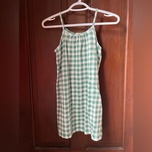 Crewcuts girls size 8 sleeveless green / white dress